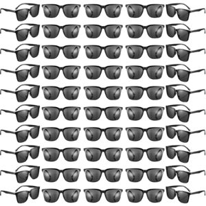 Umigy 50 Pack Sunglasses Bulk Neon Vintage Retro Sunglasses Party Sunglasses Classic Shades Eyewear for Adult Party Favors(Black)