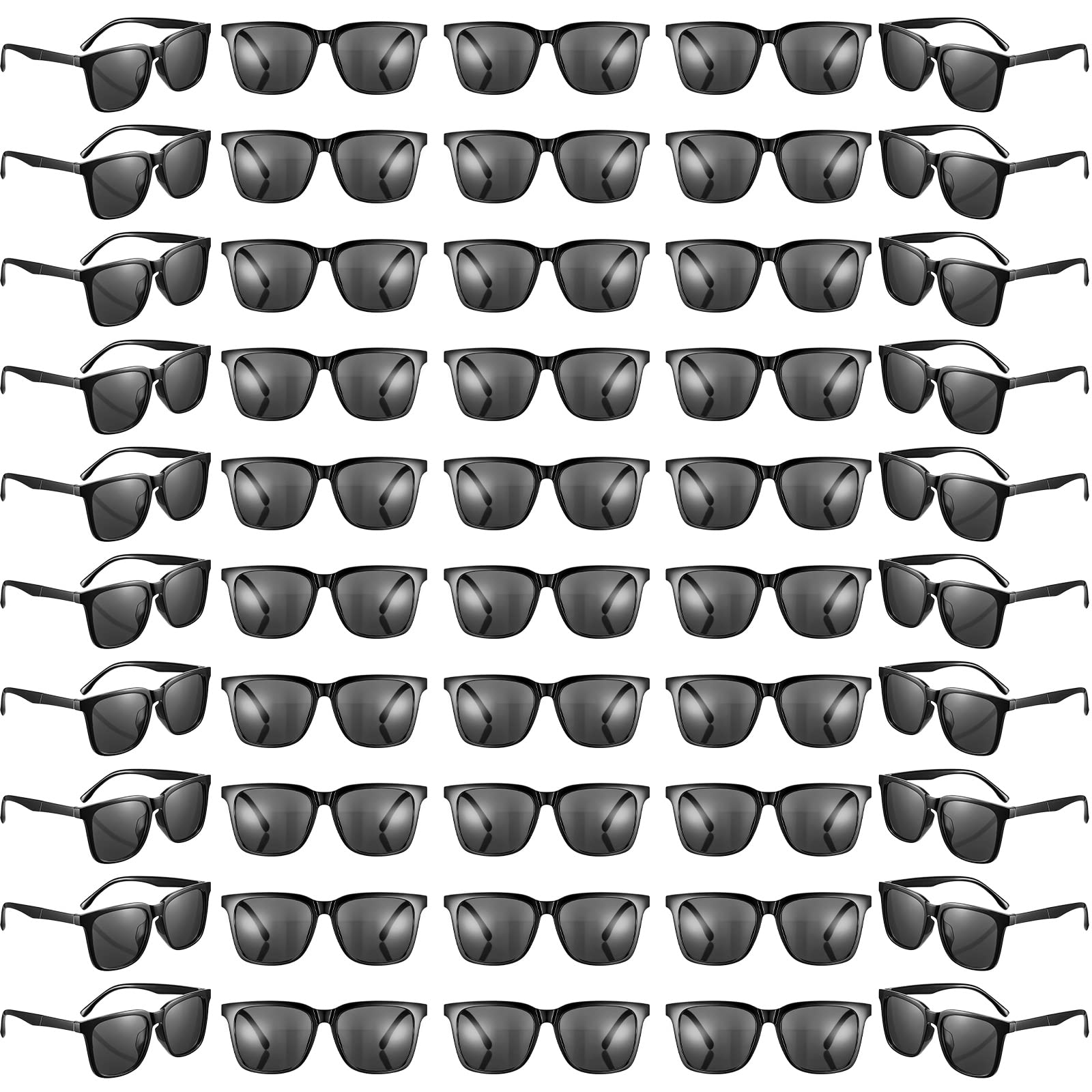 Umigy 50 Pack Sunglasses Bulk Neon Vintage Retro Sunglasses Party Sunglasses Classic Shades Eyewear for Adult Party Favors(Black)