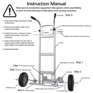 SuZhi 2 Wheel Hand Truck Dolly Cart Heavy Duty,Two Wheel Aluminum Hand Truck Dolly Cart with Wheels & 2 Free Straps,600lb Capacity, New IM for Groceries,Furniture,Electrical Appliance &Large Carton