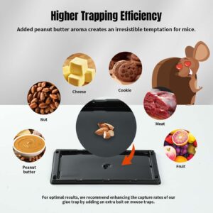 POPTRAP Rat Trap Heavy Duty & Large - 6 Pack, Super Sticky Mouse Trap with Ultra-Strong Glue, Mouse Glue Trap with Scent of Peanut Butter for Indoor & Outdoor, Non-Toxic & Long-Lasting