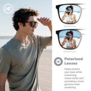 Knockaround Brightsides Polarized Sunglasses for Women & Men - Impact Resistant Lenses & Full UV400 Protection, Glossy Tortoise Shell/Amber