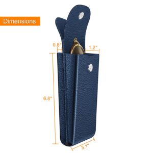 Fintie Double Glasses Case with Carabiner Hook, Portable Vegan Leather Eyeglass Case Anti-scratch Sunglasses Pouch, Navy