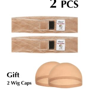 Adjustable Velvet Wig Grip Comfort Band, Wig Liner Headband, Headband Holder for Wigs for Men Women 2 Pack