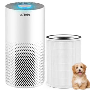 afloia air purifiers for home bedroom large room up to 1076 ft², kilo white, afloia pet allergy filter for kilo, 1 pack