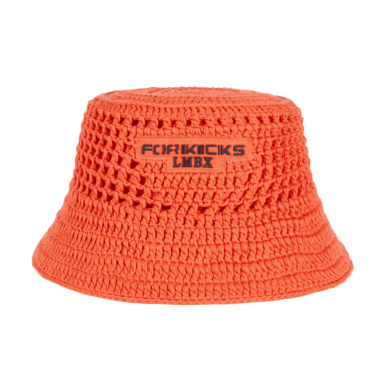 Unisex Crochet Bucket Hat - UPF 50 Sun Protection - Knit Bucket Hat for Men & Women, Reversible, Waterproof & Breathable Orange