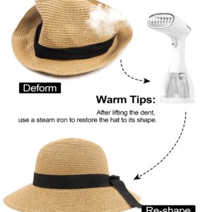 Zylioo Oversized XXL Straw Sun Hats,Foldable Brim UV Beach Hats,Cooling Summer Hats with Detachable Chin Strap