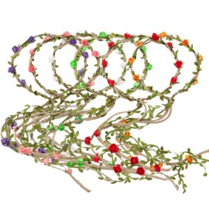 hopeant 5pcs multicolor flower crown floral wreath headbands garland headbands