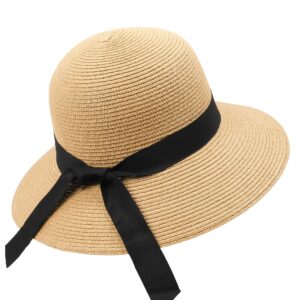 Zylioo Oversized XXL Straw Sun Hats,Foldable Brim UV Beach Hats,Cooling Summer Hats with Detachable Chin Strap