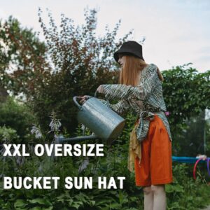 Oversize XXL Cotton Bucket Hat, Unisex Reversible Trendy Fisherman Hats, Double Side Wear Fishing Hat Summer Sun Hat