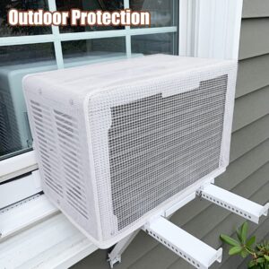 BJADE'S Window AC Cover for U-Shaped Window Air Conditioner Unit,Mesh Design Outdoor AC Covers,Dustproof & Windproof Outside Window AC Protection Cover