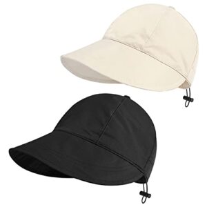 Sun Hats for Women, Summer Beach Sun Hat for Women Wide Brim Visor Fedora Cap UPF50+