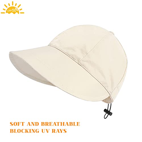 Sun Hats for Women, Summer Beach Sun Hat for Women Wide Brim Visor Fedora Cap UPF50+