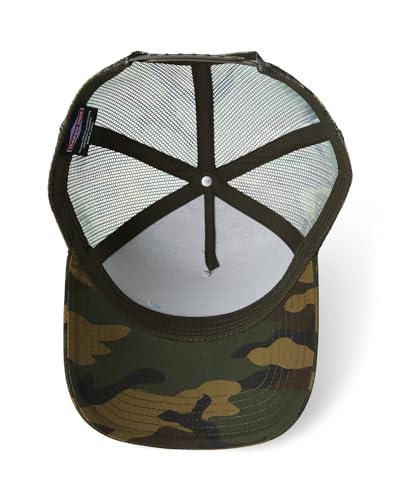 Happy Dad Trucker Hat, Camo, Trendy Mens Hats with Breathable Mesh Back, Adjustable Snap Closure, Birthday Gifts for Men and Women, Snapback Cap