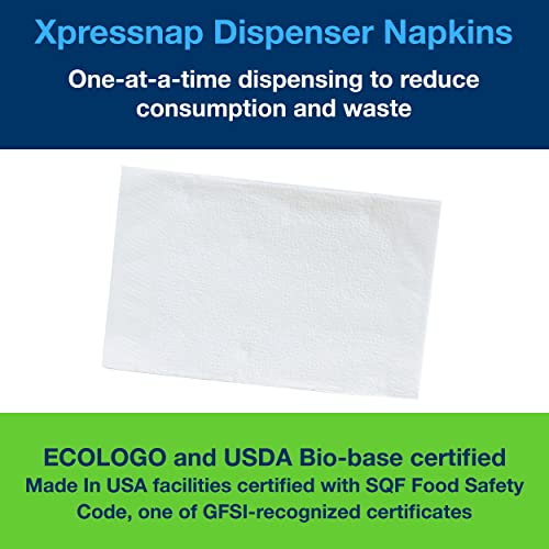 Tork Xpressnap Tabletop Napkin System Starter Pack Black N4, Dispenser and 1 x 500 One-at-a-Time Dispensing Napkins, 80062301