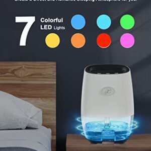 Dehumidifiers:Portable Dehumidifier for Home, Bedroom, Bathroom 35OZ Small Dehumidifiers Mini dehumidifier with Auto Shut-off, 7 Colors Night Lights, Ultra Quiet for Closet RV Office