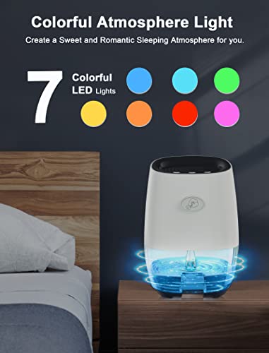 Dehumidifiers:Portable Dehumidifier for Home, Bedroom, Bathroom 35OZ Small Dehumidifiers Mini dehumidifier with Auto Shut-off, 7 Colors Night Lights, Ultra Quiet for Closet RV Office