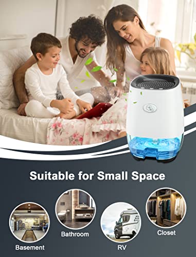 Dehumidifiers:Portable Dehumidifier for Home, Bedroom, Bathroom 35OZ Small Dehumidifiers Mini dehumidifier with Auto Shut-off, 7 Colors Night Lights, Ultra Quiet for Closet RV Office