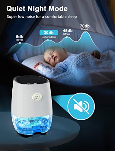 Dehumidifiers:Portable Dehumidifier for Home, Bedroom, Bathroom 35OZ Small Dehumidifiers Mini dehumidifier with Auto Shut-off, 7 Colors Night Lights, Ultra Quiet for Closet RV Office