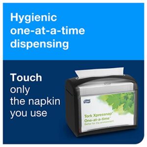 Tork Xpressnap Tabletop Napkin System Starter Pack Black N4, Dispenser and 1 x 500 One-at-a-Time Dispensing Napkins, 80062301