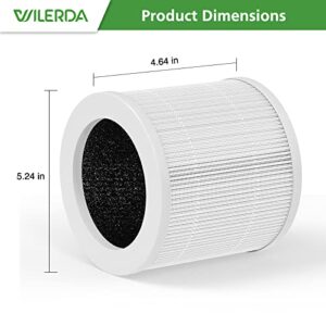 2 Pack A1 Replacement Filter Compatible with VEWIOR Air Purifier HQSC-50, HQKJ-80, AMEIFU AP01W, KOIOS HQKJ-50 Air Pur ifier, 3-in-1 H13 True HEPA Air Cleaner Filter