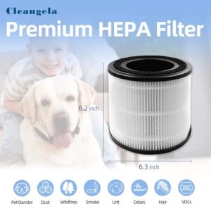 Cleangela 2-PACK 3069 Replacement Filter for BISSELL MYair Pro Air Purifiers 3139A 3139B, 3-in-1 H13 True HEPA and Carbon Air Filter, Part Number 3069