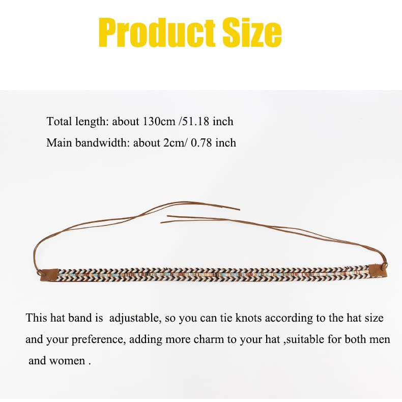 Hat Bands for Women Fedora Hat Men Cowboy Cowgirl Hats Handmade Men Belt Accessories Rope Belt (Braid)