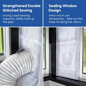 Loviga Portable AC Window Seal Kit Vent Kit, 100% Sealing Waterproof Universal Window Seal for Portable Air Conditioner, No Need for Drilling-25x62~92cm