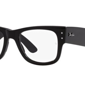 Ray-Ban RX0840V Mega Wayfarer Square Prescription Eyewear Frames, Black/Demo Lens, 51 mm