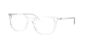 ray-ban rx5406f low bridge fit square prescription eyewear frames, transparent/demo lens, 54 mm