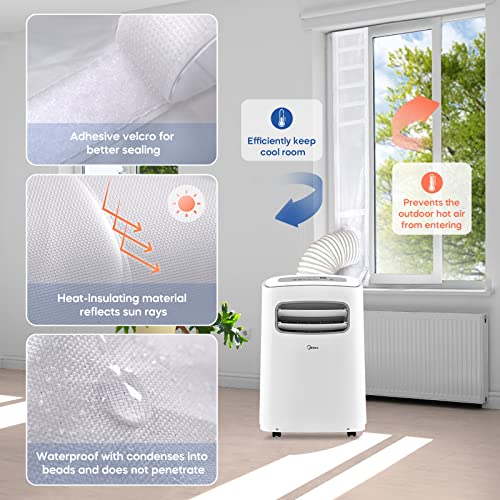 Loviga Portable AC Window Seal Kit Vent Kit, 100% Sealing Waterproof Universal Window Seal for Portable Air Conditioner, No Need for Drilling-25x62~92cm