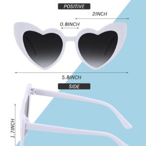 Hoteam 100 Pairs Heart Shaped Sunglasses Bachelorette Sunglasses Bulk Bachelorette Party Decorations Glasses Women for Wedding (White)