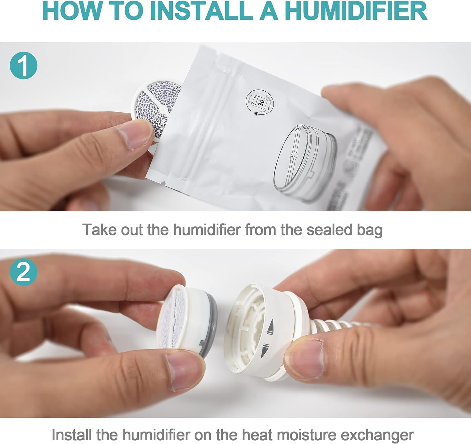 Humidx Plus Humidifier Filter Compatible with AirMini and N20 Connector, Includes 4pcs, Each one uses an Independent Sealed Package.