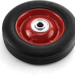 JDYYICZ 2 Pack 6" x 1.5",1/2" Axle, Premium Rubber Wheel with Ball Bearing, Hand Truck Wheel, Capacity up to 132 lbs