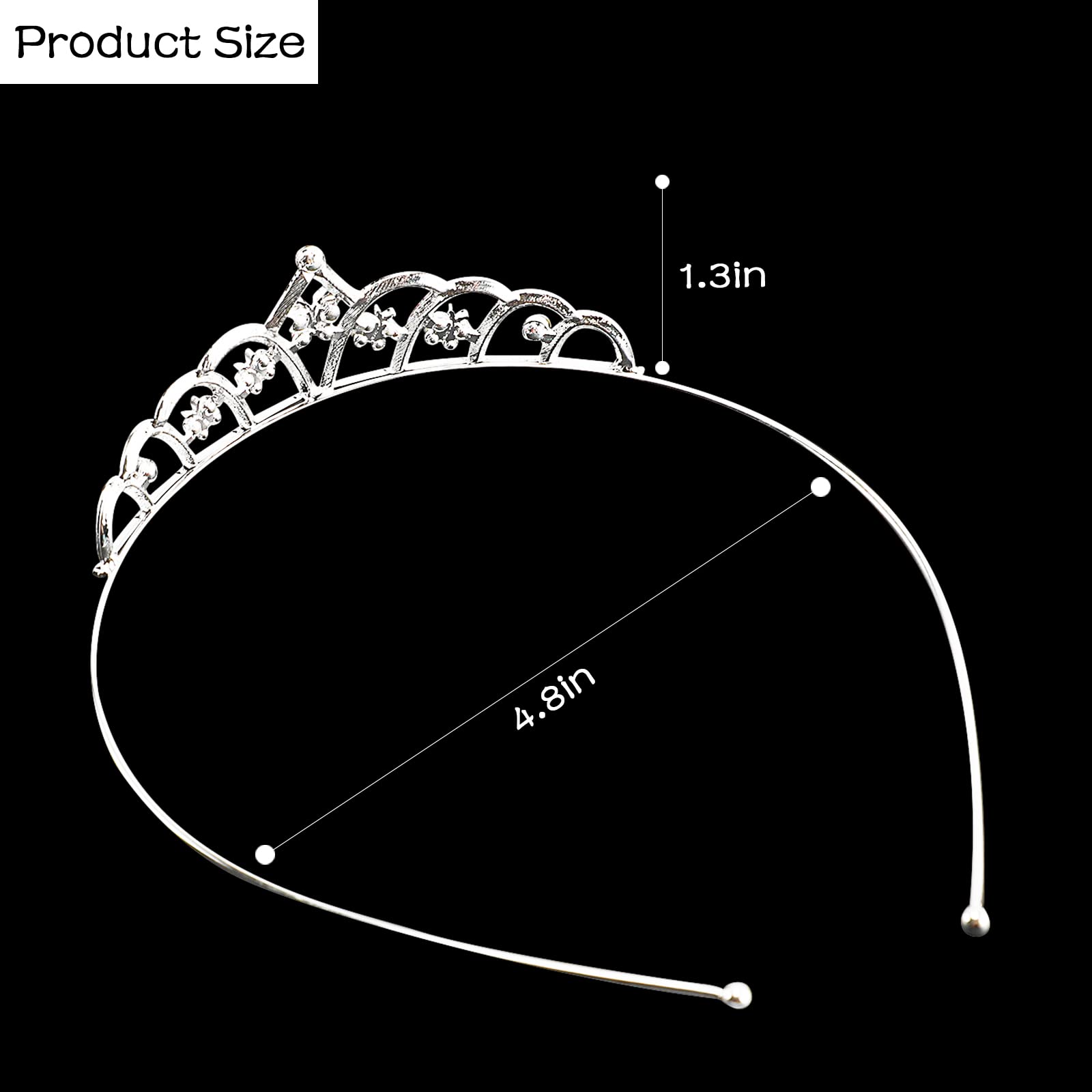 6 Pieces Princess Crowns for Little Girls Rhinestone Queen Crowns Bouquets Bling Tiara Headband Silver Hair Jewelry Accessories for Women Senior Birthday Wedding Prom Bridal Valentine Party Decor