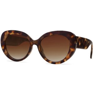 SOJOS Retro Cat Eye Polarized Sunglasses Womens Vintage Shades Trendy Designer Sun Glasses UV Protection SJ2261 with Tortoise/Brown Lens