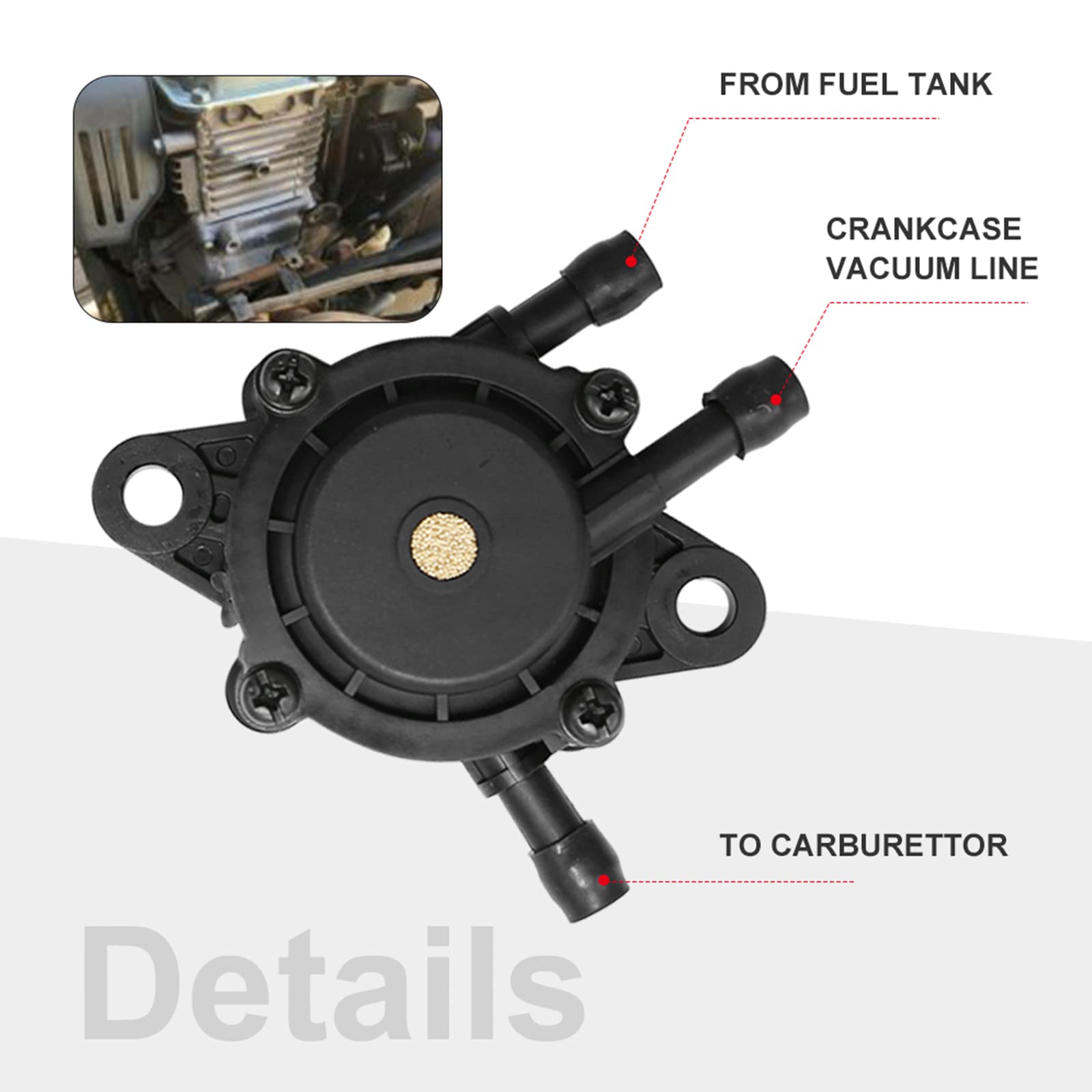 laffoonparts 32 083 09-S Air Filter + 24 393 04-S Fuel Pump Replacement for Kohler KT610 KT620 KT715 KT725 KT730 KT735 KT740 KT745 19HP-26HP 7000 Series Lawn Mower w/32 083 10-S Pre Cleaner