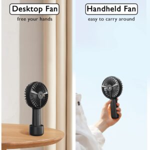 Portable Hand held Misting Fan, Small Personal USB Rechargeable Battery Operated Spray Fan Mister with 20ml Water Tank Mist Lash Fan Quiet 3 Speed Strong Cooling Wind for Travel Office Outdoors black