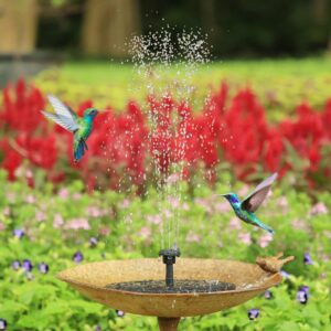 AISITIN Solar Fountain Pump 2024 Upgrade Solar Bird Bath Fountain with 6 Nozzles, 2.5W Solar Water Fountain for Bird Bath, Garden, Ponds, Pool, Fish Tank and Outdoor