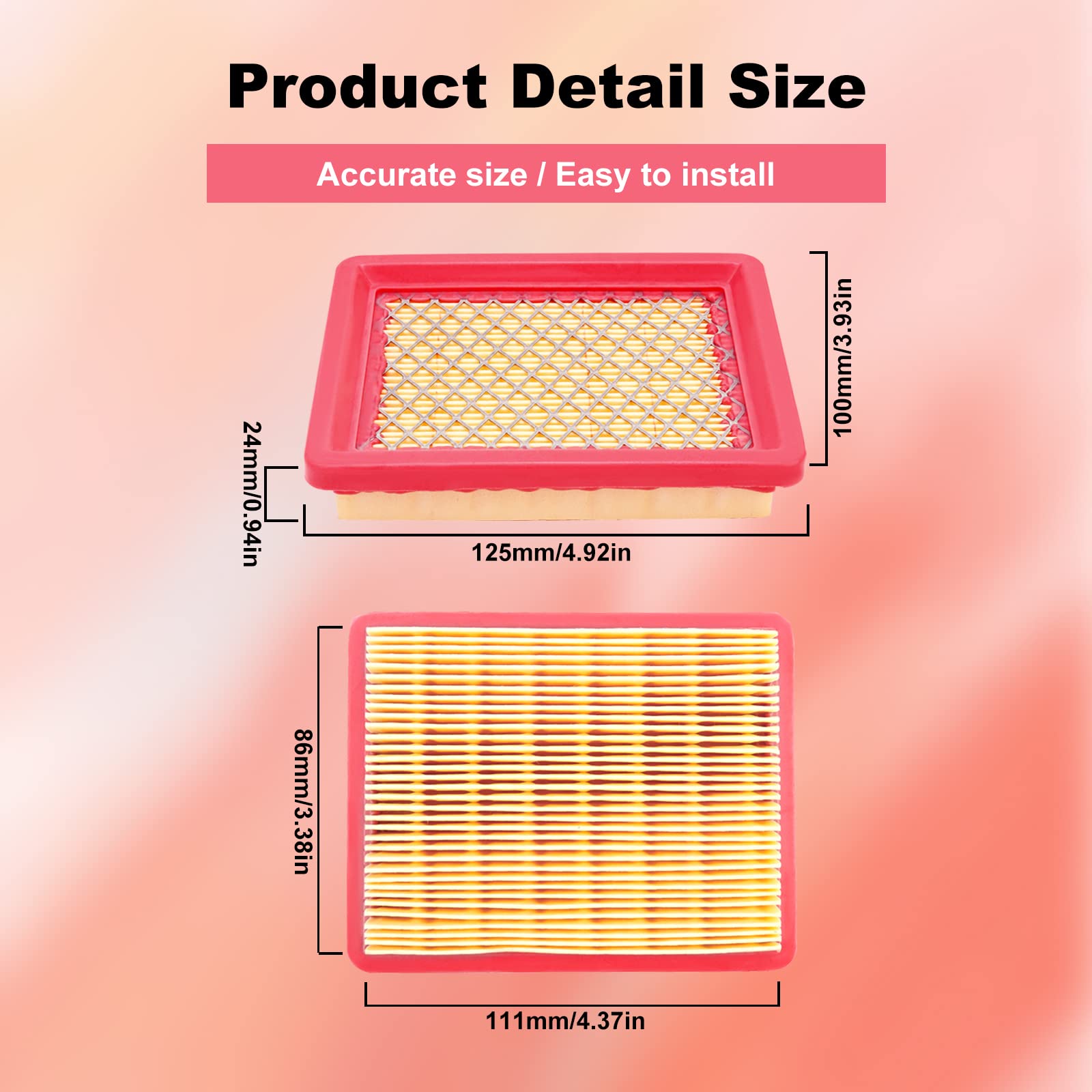 JICHEKU 951-15245 Air Filter Compatible with MTD 951-15245 751-15245 Cub Cadet 490-200-M065 159cc 1X65 5X65 6X65 8X65 196cc 5X70 6X70 7X71 Engines(2Pack)