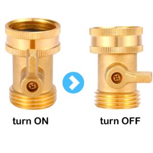 Sanpaint Water Hose Shut Off Valve, 2 Pack Heavy Duty 3/4 Inch Solid Brass Garden Hose Connector