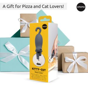 NEW!! Kitty Cut Pizza Cutter Wheel by OTOTO - Pizza Wheel, Pizza Slicer, Pizza Cutters Stainless Steel, Funny Kitchen Gadgets and Kitchen Gifts, Cute Kitchen Accessories, Cat Gift for Women Cat Lovers