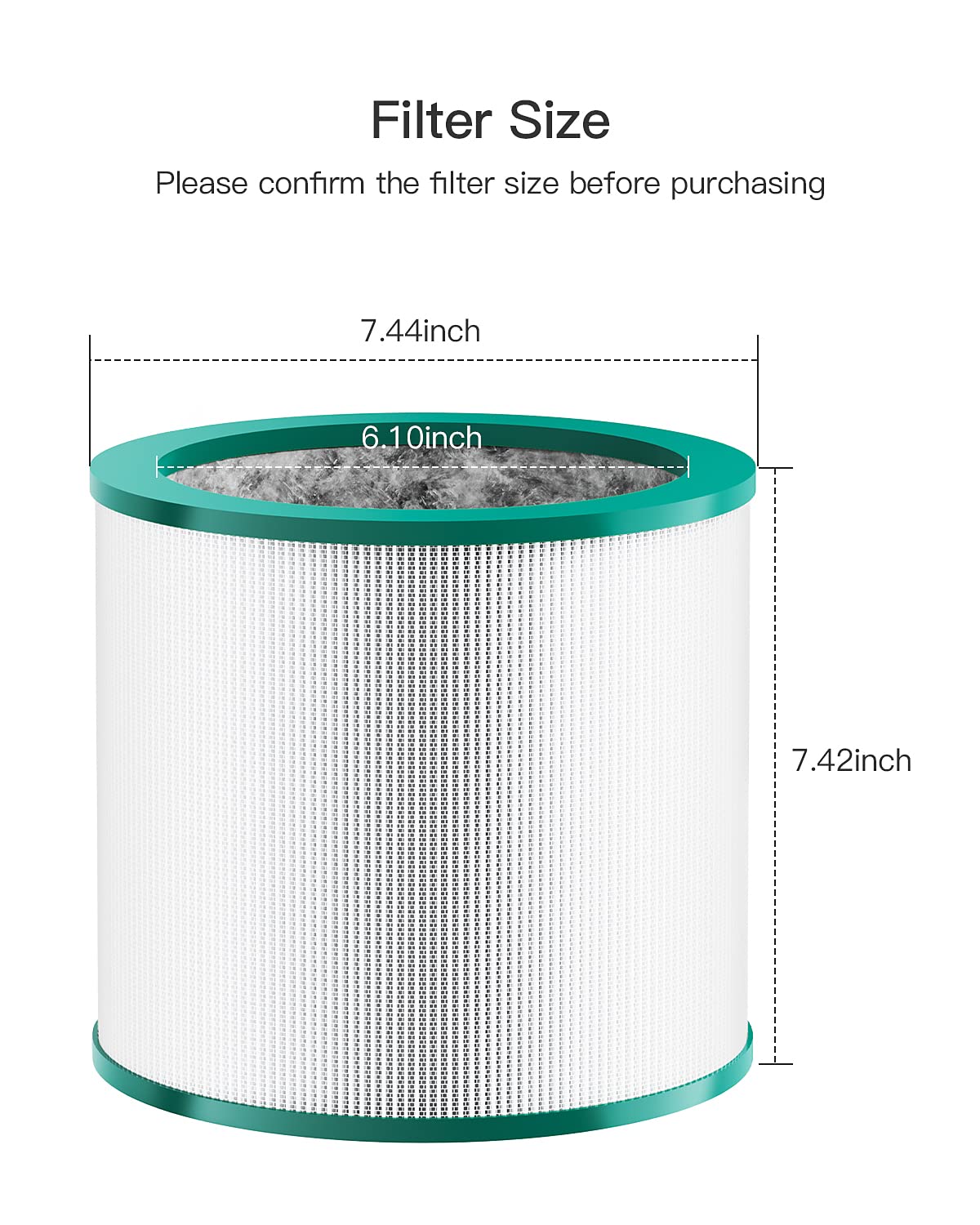 Dyson Air Purifier Filter Replacement, MORENTO Air Purifier Filter Replacement for Dyson Tower Purifier Pure Cool Link TP01, TP02, TP03, BP01, AM11, Compare to Part 968126-03 (2 Pack)