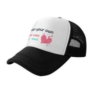 Dargr Custom Trucker Hats Design Your Own for Men and Women Use Logo Photo Text from Phone Support Group Buy Black