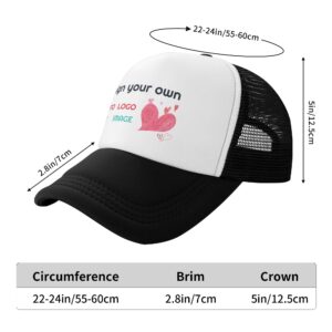 Dargr Custom Trucker Hats Design Your Own for Men and Women Use Logo Photo Text from Phone Support Group Buy Black