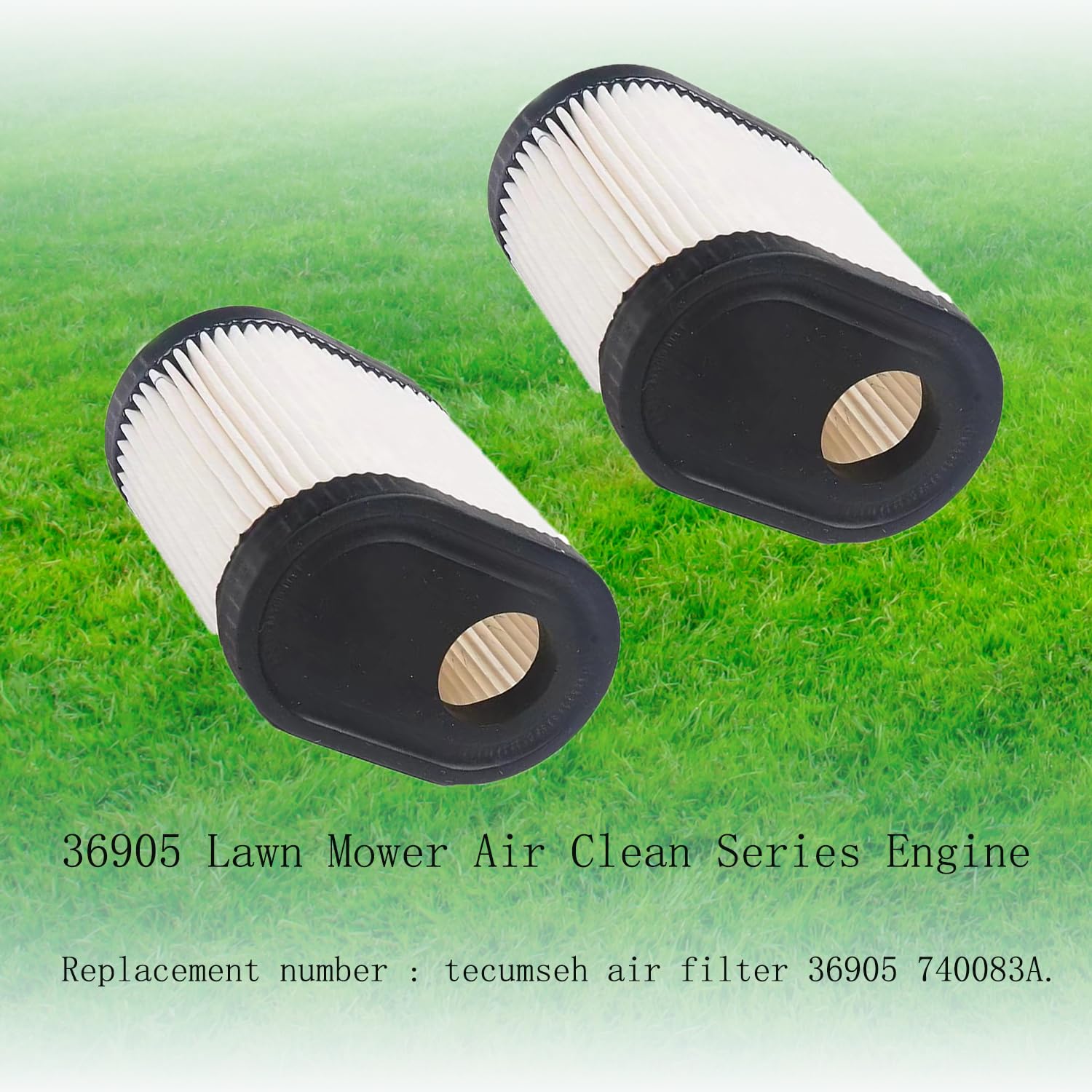 36905 air filter Replacement tecumseh 36905 air filter 740083A LEV100 LEV115 LEV120 LV195EA，Compatible with Tecumseh Craftsman Oregon Toro Recycler 22 6.5HP 20016 20017 20018 Lawn Mower (2 pack)