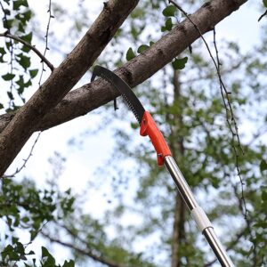 HOSKO 14FT Pole Saw for Tree Trimming, Long Extension Pruning Saw, Blade Tree Trimmer Pole, Manual Pole Cutter for, Yard Garden and Patios Trees Branches Cutting