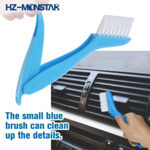 HZ-MONSTAR 7 Pcs Air Conditioner Fin Cleaner Set, 5 Different Ac Fin Comb Condenser Fin Straightener, 2 Different Brush Condenser, AC Coil Cleaner Fin Cleaner Evaporator Radiator Repair Clean Tool