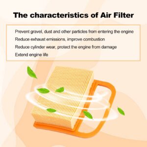 JICHEKU 4238 141 0300 Air Filter with 4238-140-1800 Pre Cleaner Compatible with 4238 140 4401 42381410300B Stihl TS410 TS420 TS410Z TS420Z TS480 TS500i Concrete Cutoff Saw Lawn Mower (5Packs)