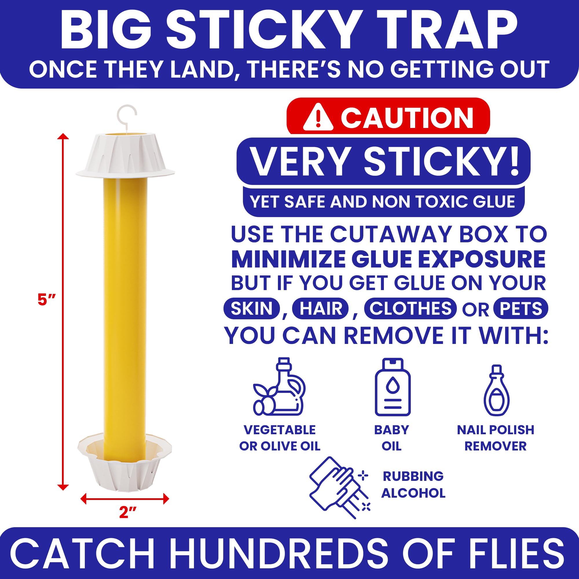 Fly Stick Sticky Fly Traps for Indoors and Outdoor 4pk. Non-Toxic Bait Free. Trap All Flies. Sticky Fly Traps for Indoors Outdoor Fly Catchers for Inside Home Bug Sticky Traps for Bugs Fly Sticky Trap