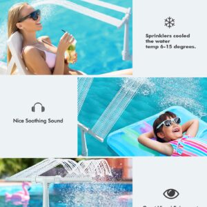 Pool Fountain for Above and In-Ground Pools, Adjustable Dual Spray Waterfall Sprinkler Cooler for Pool, Swimming Pool Spa Water Fountain, High-Pressure Pool Spray Fountain